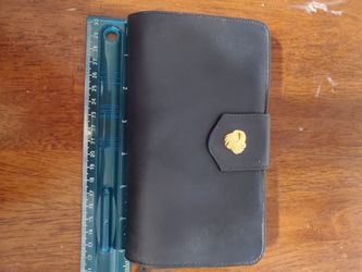 Navy Blue Faux Leather Wallet 