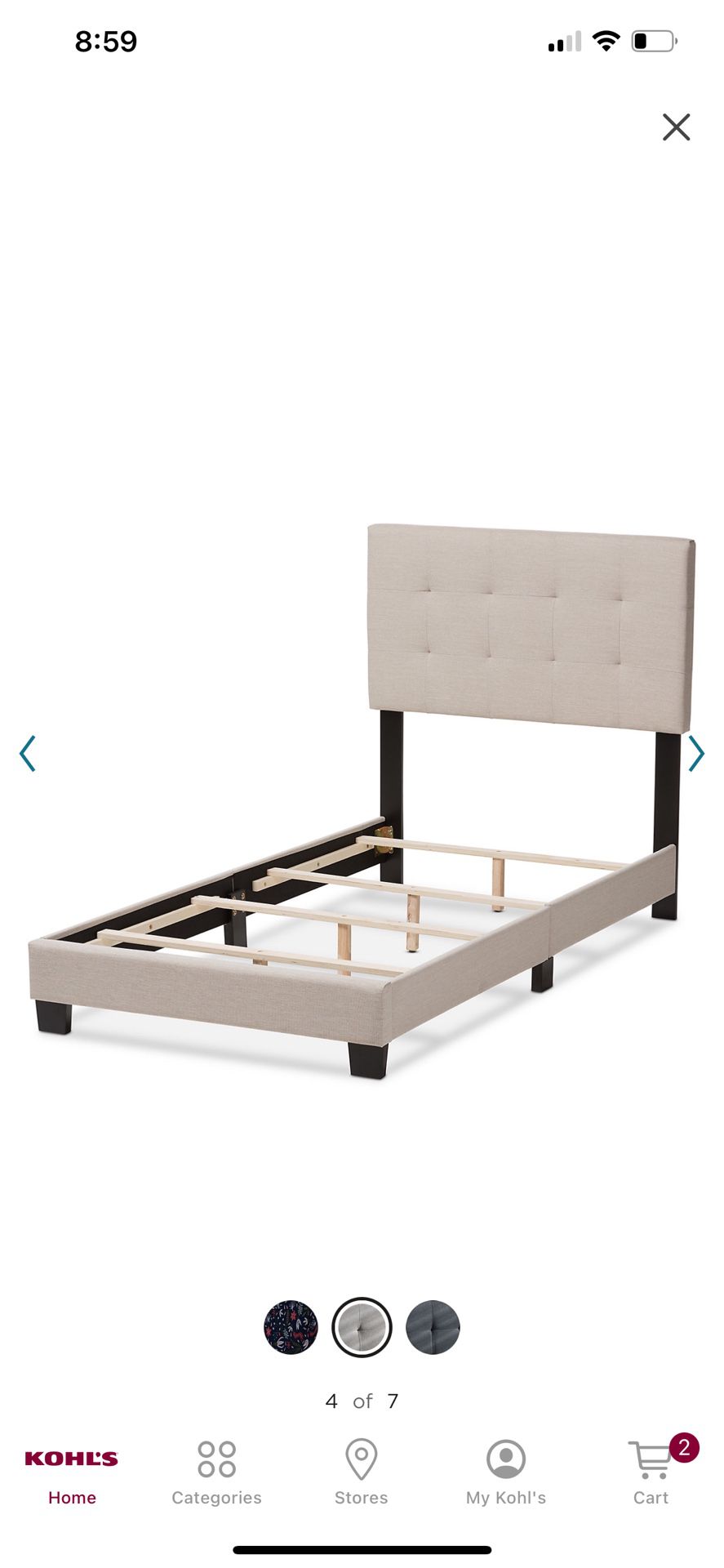Baxiton Studio Brookfield Tufted Twin Bed 