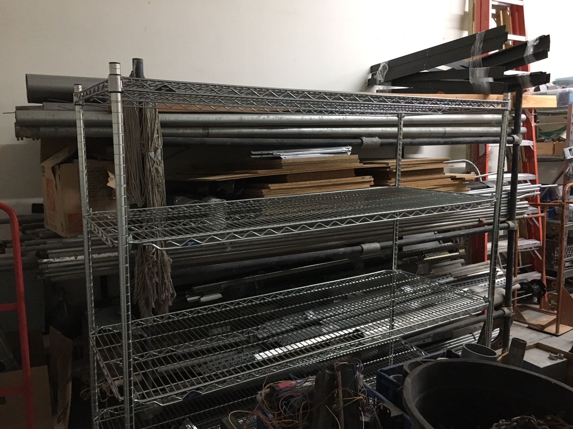 Shelves five in total new never been used. THIS ONE IS $150. I also have many different sizes in shelves