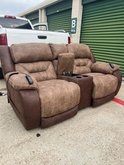 FULLY POWER RECLINER SOFA w CONSOLE 💎