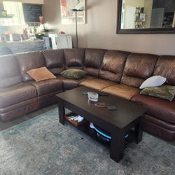 Brown Leather Sofa