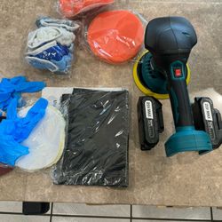 Cordless Polisher Rotary Car Buffer Polisher Waxer, 11.8 Inch 6 Variable Speed 1RPM, Machine Kit for Car Boat Detailing with 2PCS 26V 2000mAh