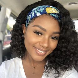 10 Inch Human Hir Wavy Headband Wig Unit 