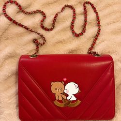 Red shoulder bag