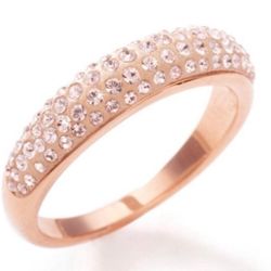 Touchstone Crystal Rose Gold Luna Ring
