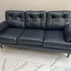 Blue Leather Sofa