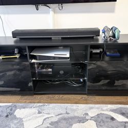 High Gloss Black Tv Stand With Storage 