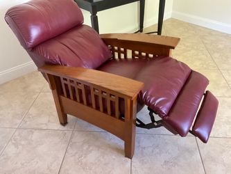 Mission Style Leather Recliner Chair by Lazy Boy