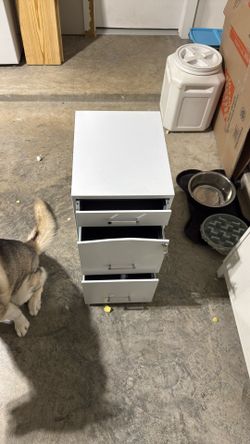 White Three Drawer File Cabinet