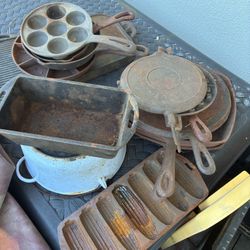 Lots Of cast Iron All Rusty Gold!!