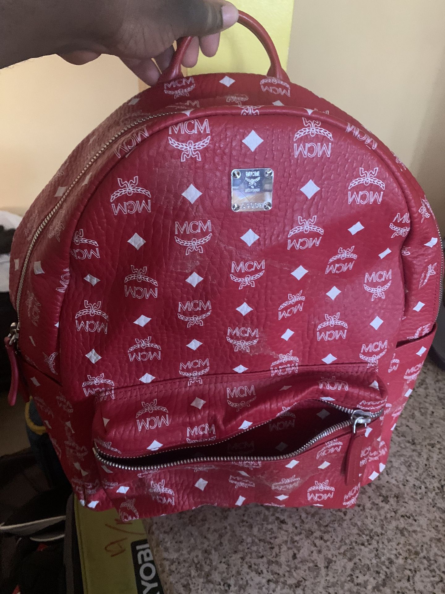 Red MCM Backpack