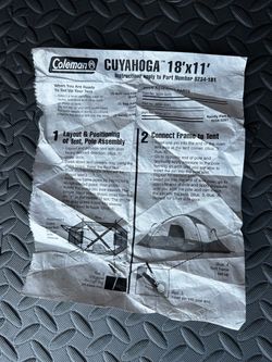 Large Coleman Tent Cuyahoga 18x11 Tent Instructions