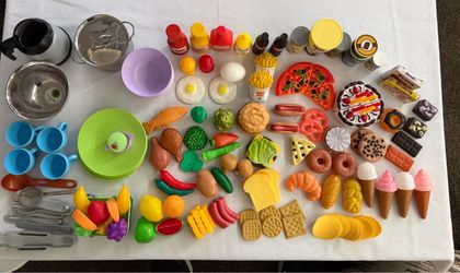 JUEGO DE PLATOS Y ALIMENTOS PARA KIDS TOYS BUNDLE