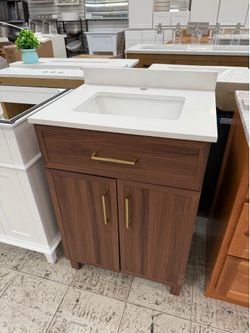 Brown bathroom vanity 24”in