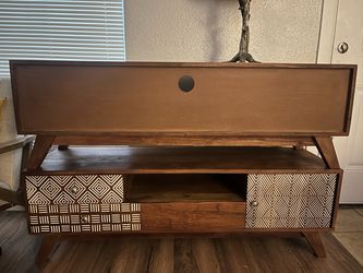 Mid-Century Modern Wood TV Stand Console