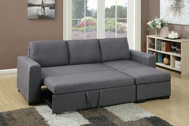 Grey sofa sleeper linen gray futon bed upholstery