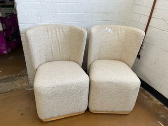 Geet Upholstered Dining Wingback Chairs on Casters