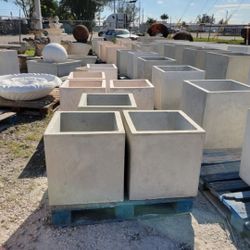 Concrete Square Planter / Cement Backyard Patio Pots Garden Planters
