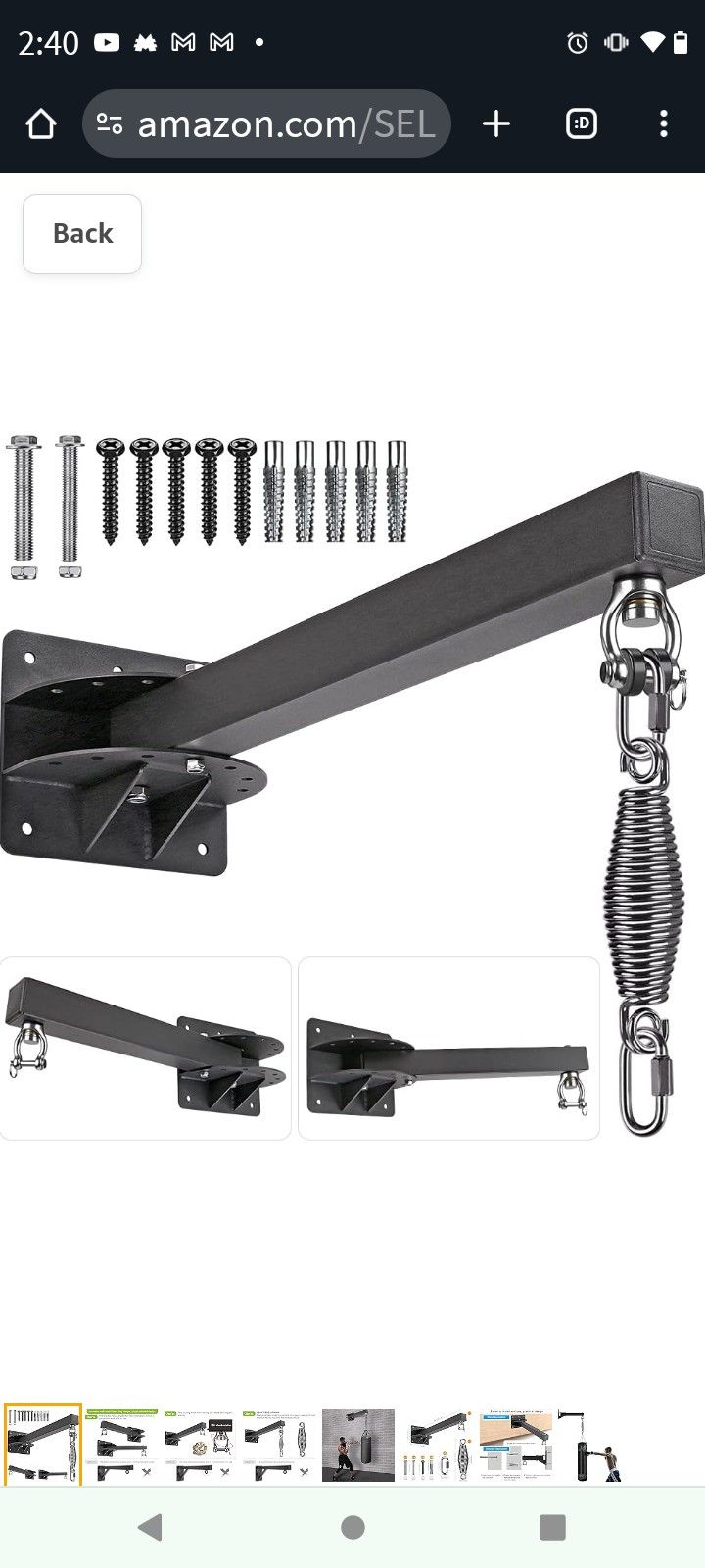 $25 WALL MOUNT SPEED BAG STAND