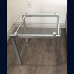 Glass And Metal End Table- Moving Sale