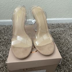 Miss Lola Clear Strappy Heels