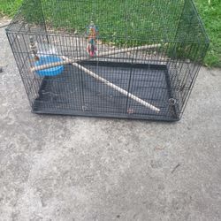 Bird Cage 🐦 🦜 With Water Or Bird Food Tray And 2 Poles