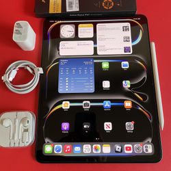 Apple IPad Pro 13” (M4 chip /OLED display/ 2024 Newest ) 256GB with keyboard, pen & Accessories