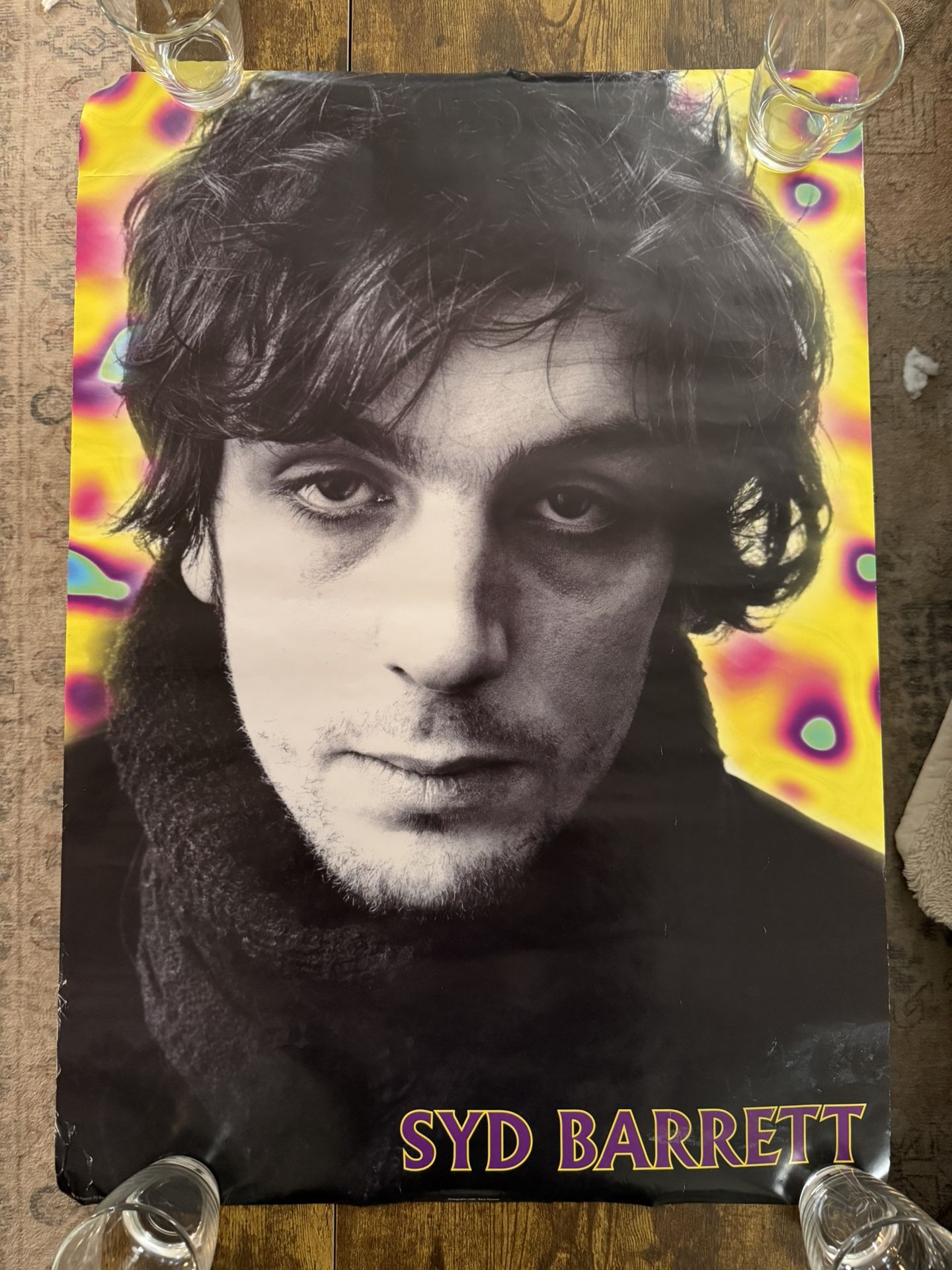 Syd Barrett of Pink Floyd Rare Poster Photo by Barry Plummer U.K. 24 x 34
