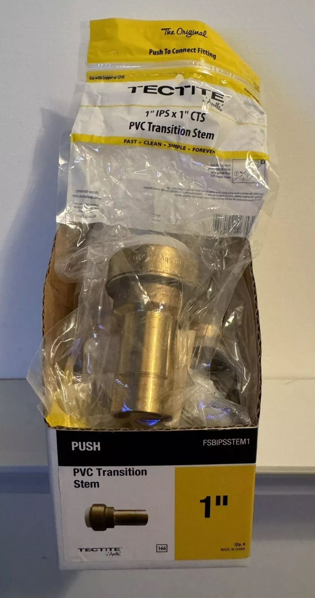 Apollo Tectite PVC Transition Stem 1” IPS X 1” CTS FSBIPSSTEM1 ** 6 TOTAL !!!