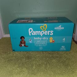 92 Diapers Size 4 Pampers Baby Dry 