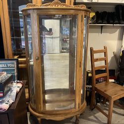 Curio China Oak Cabinet