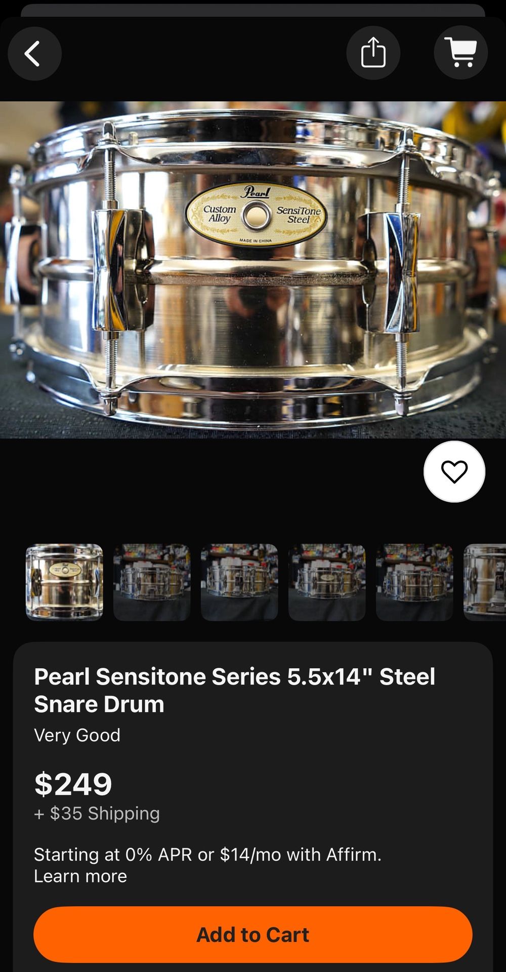 Pearl SensiTone Custom Alloy Steel Snare