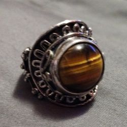 Large Vintage Silver Tiger's Eye Ring
