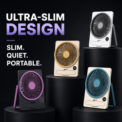 [NEW] Portable Rechargeable Fan - Purple/Gray/Blue