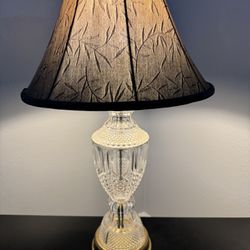 Beautiful Glass Lamp With Desk - Great For Living Room, Bedroom, Study Room, Bought It For $100 - Move Out Sale
