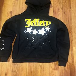 Jeffery Sp5der Hoodie Black and Yellow size M