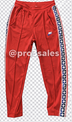 Nike Red Logo Tape Side Stripe Track Pants Joggers Men's Size M