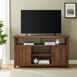 Classic 2-Door Tall TV Stand for Most TVs up to 65” - Dark Walnut
