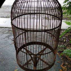 Antique Vintage Iron Steel Metal Birdcage Yard Art Bird Cage Animal Victorian Shabby Chic 012