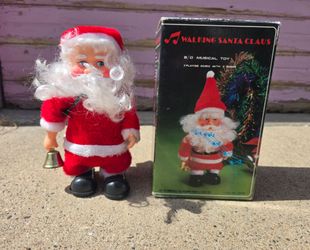 Vintage Walking Santa Clause In Box