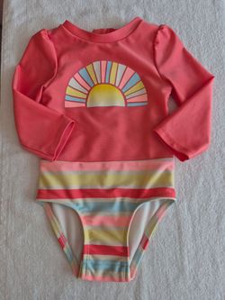 Baby girl rash guard, Size 12 months