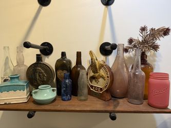 Collection Of Vintage Old Antique Bottles