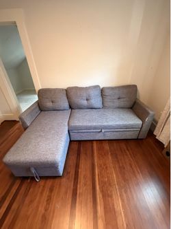 Grey Sleeper Couch with Storage