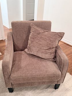 2 Upholstered Accent Armchair with Pillow