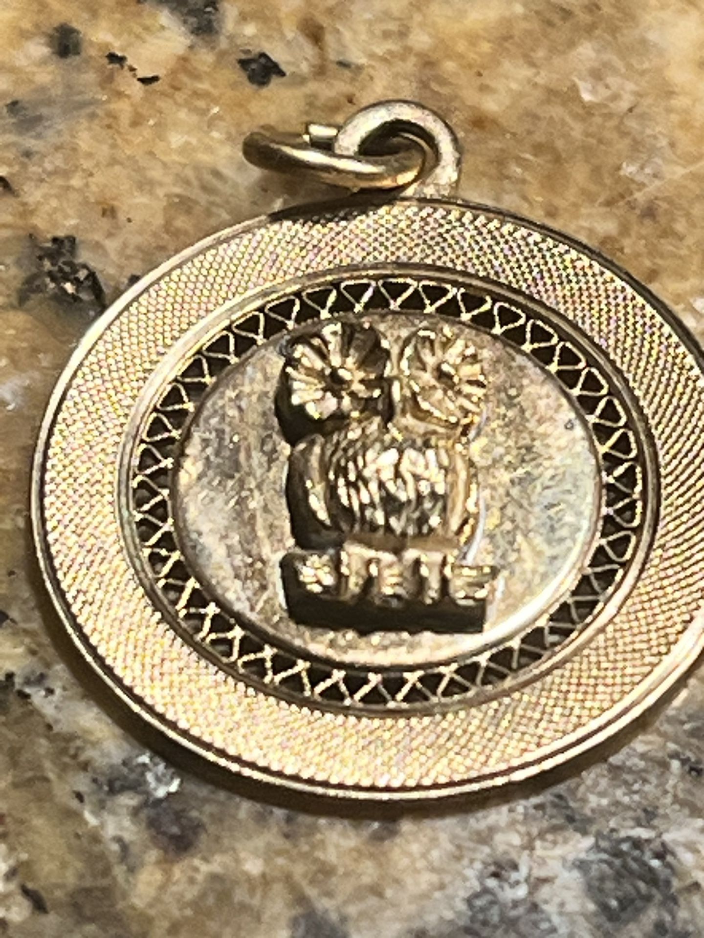 Vintage Yellow, Gold Plated Pendant