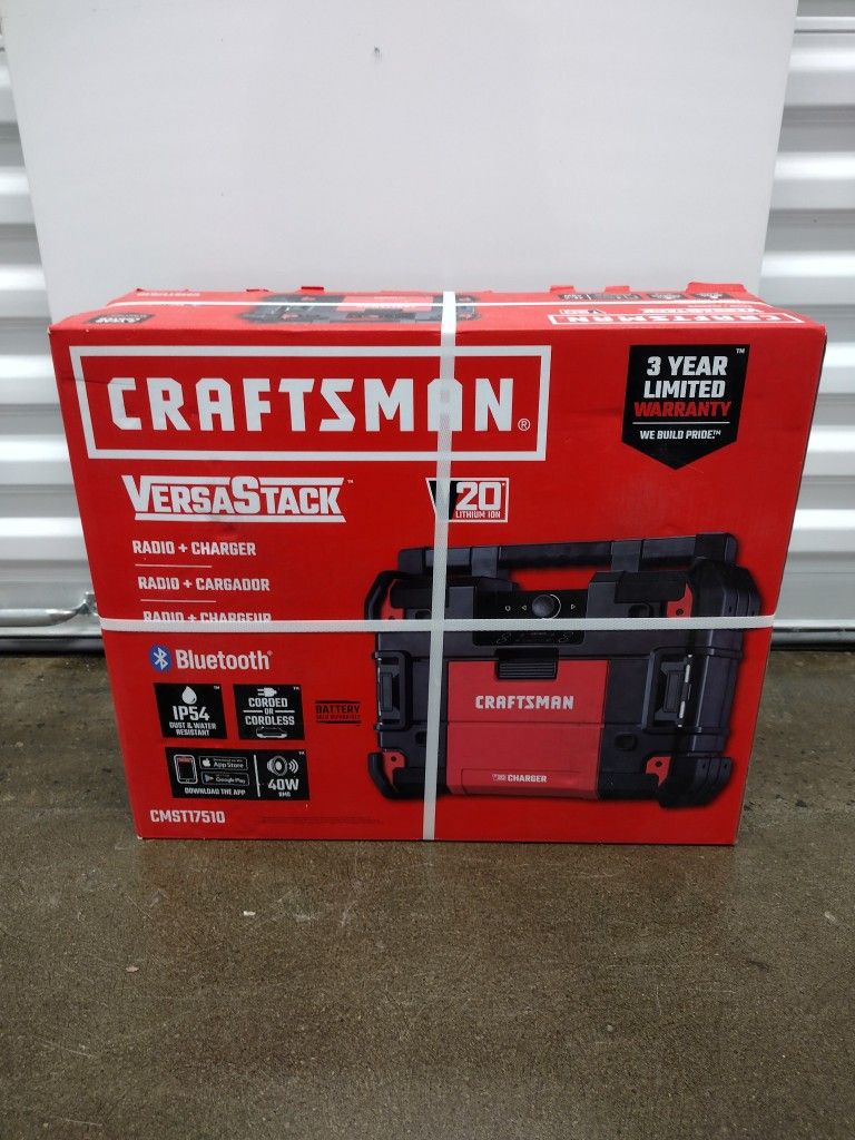 CRAFTSMAN VersaStack 20-volt max Water Resistant Cordless Bluetooth Jobsite radio