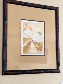 Gorgeous Matching Set of 2 Large Framed Botanical Art Prints - White Magnolias