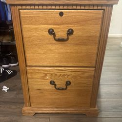 Wood File Cabinet 