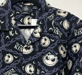 Nightmare Before Christmas Button-Up Shirt Medium