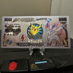 Silver Plated Eevee Sylveon (Pokémon) Banknote 
